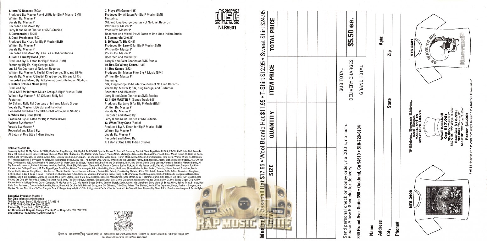 Master P - 99 Ways To Die: 1st Press. CD | Rap Music Guide